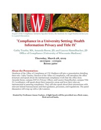 flyer for Compliance in a University Setting