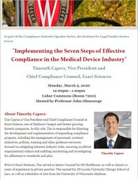 flyer for Implementing the Seven Steps of Effective Compliance in the Medical Device Industry