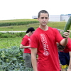 Students volunteer at a local food pantry garden