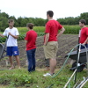 Students volunteer at a local food pantry garden