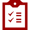 icon of a clipboard with writing and check marks