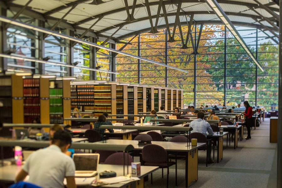 students studying at the Law Library
