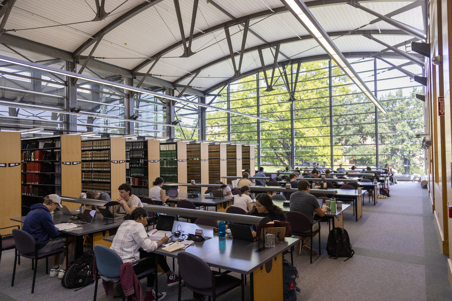 Law Students studying in the Law Library